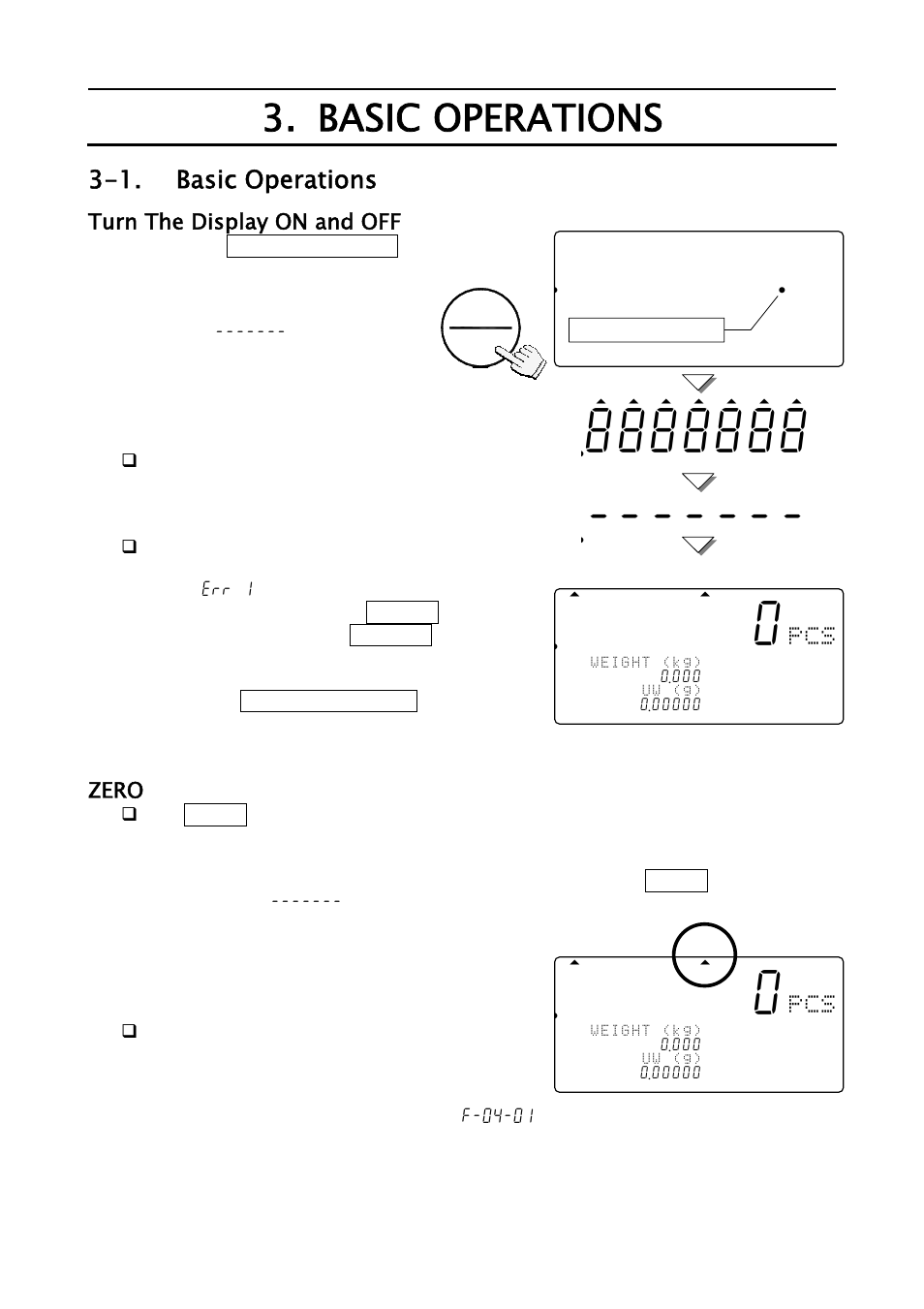 Basic operations, 881 pcs, 1. basic operations | A&D Weighing FC-500Si User Manual | Page 12 / 86