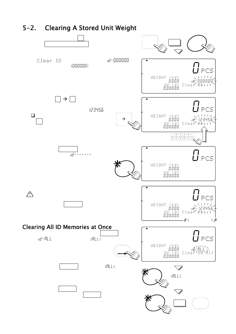 881 pcs, 2. clearing a stored unit weight | A&D Weighing FC-500Si User Manual | Page 24 / 86