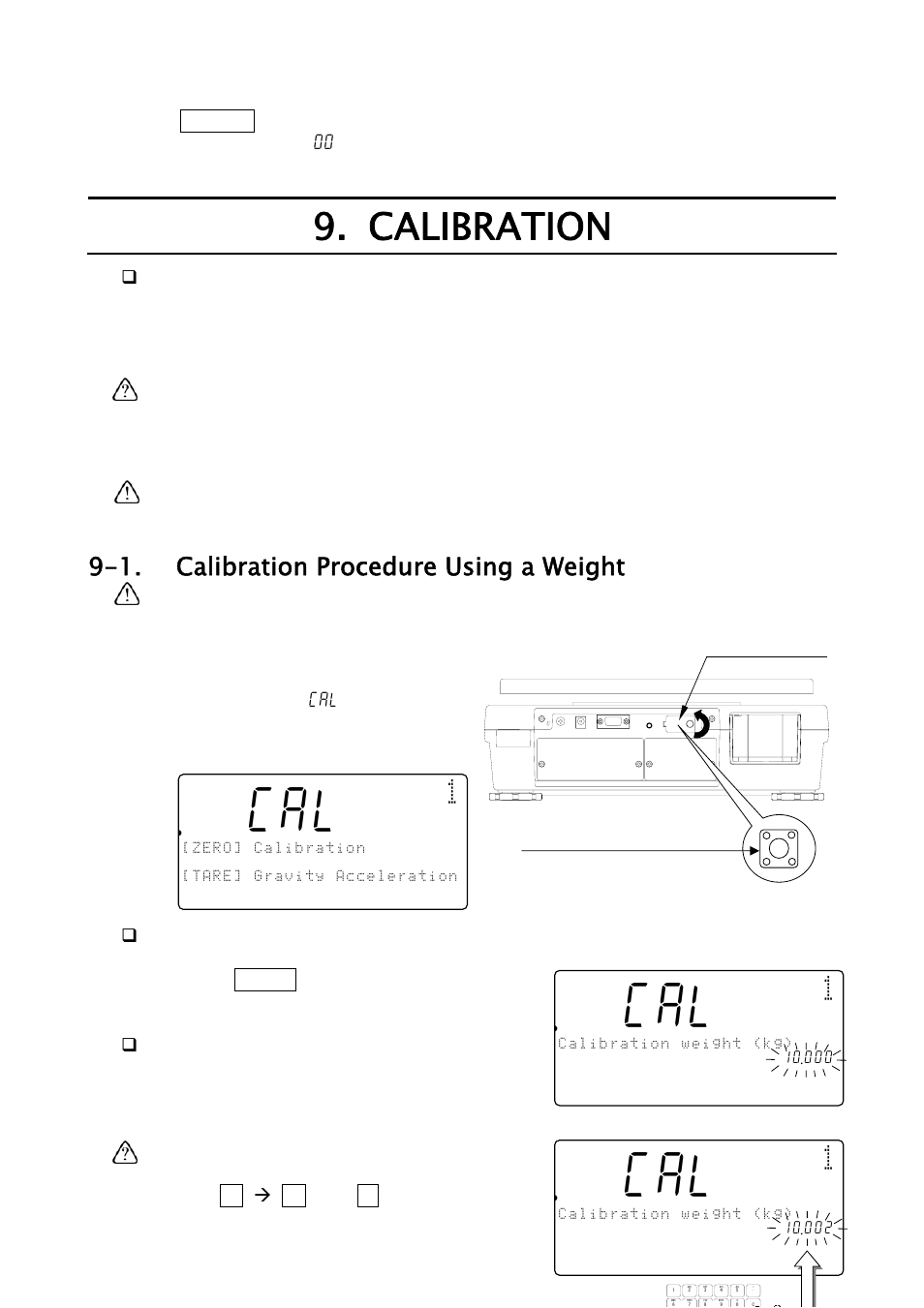 88 cal 10, Calibration, 88 1 pcs | 1. calibration procedure using a weight | A&D Weighing FC-500Si User Manual | Page 33 / 86