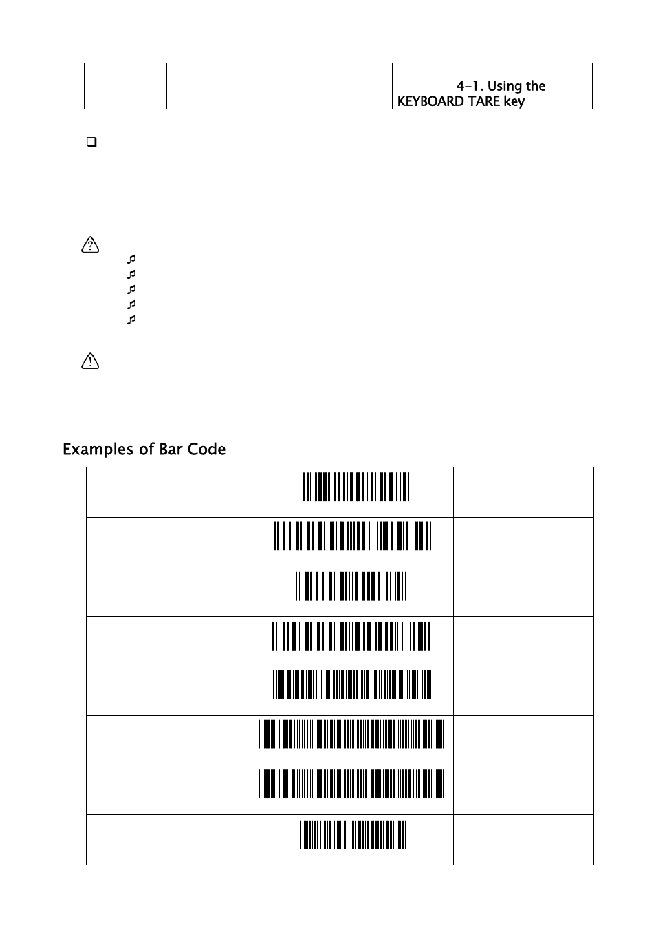 Examples of bar code | A&D Weighing FC-500Si User Manual | Page 59 / 86