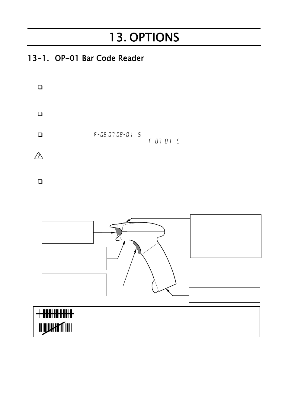 Options, 1. op-01 bar code reader | A&D Weighing FC-500Si User Manual | Page 64 / 86