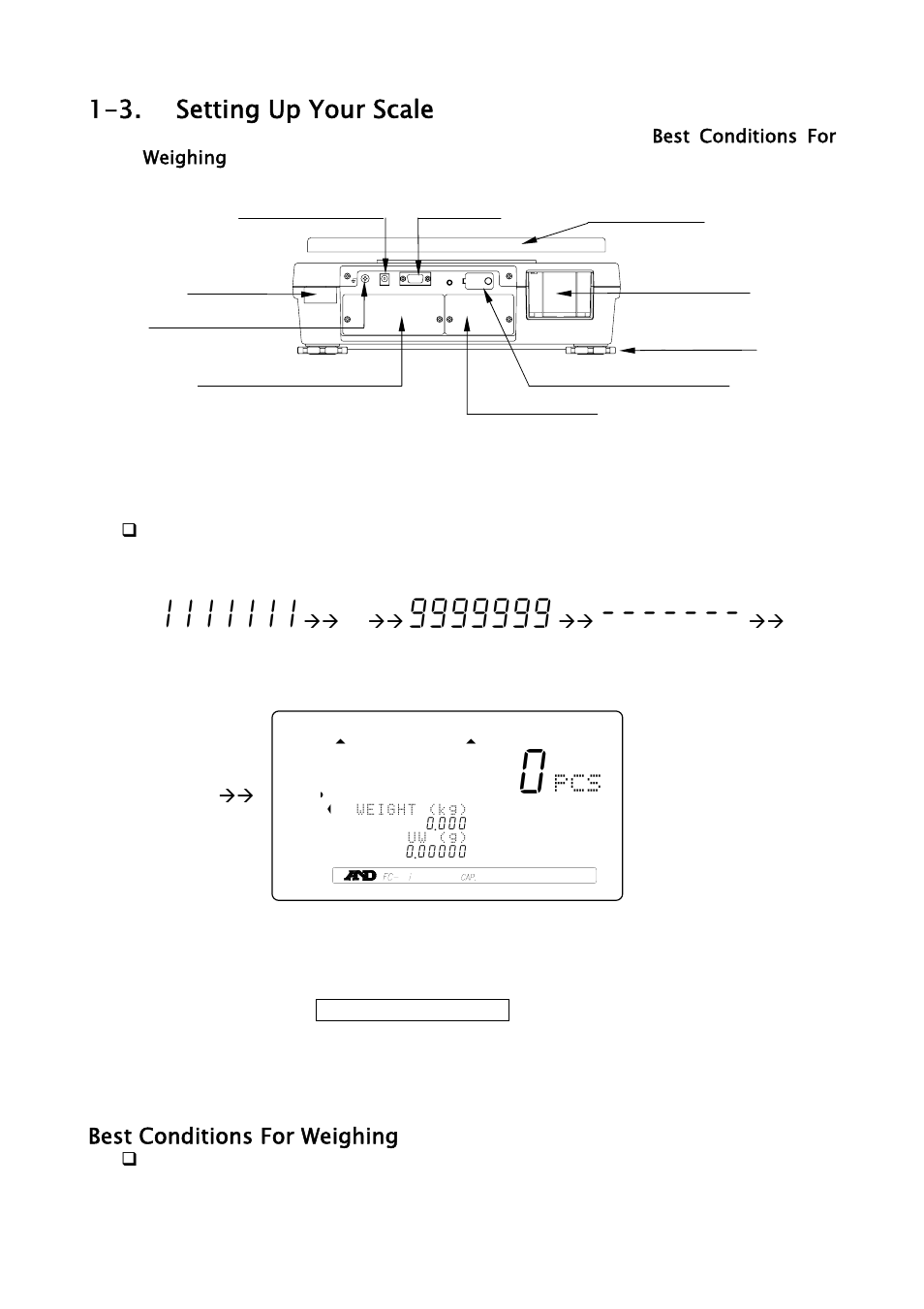 881 pcs, 3. setting up your scale | A&D Weighing FC-500Si User Manual | Page 7 / 86