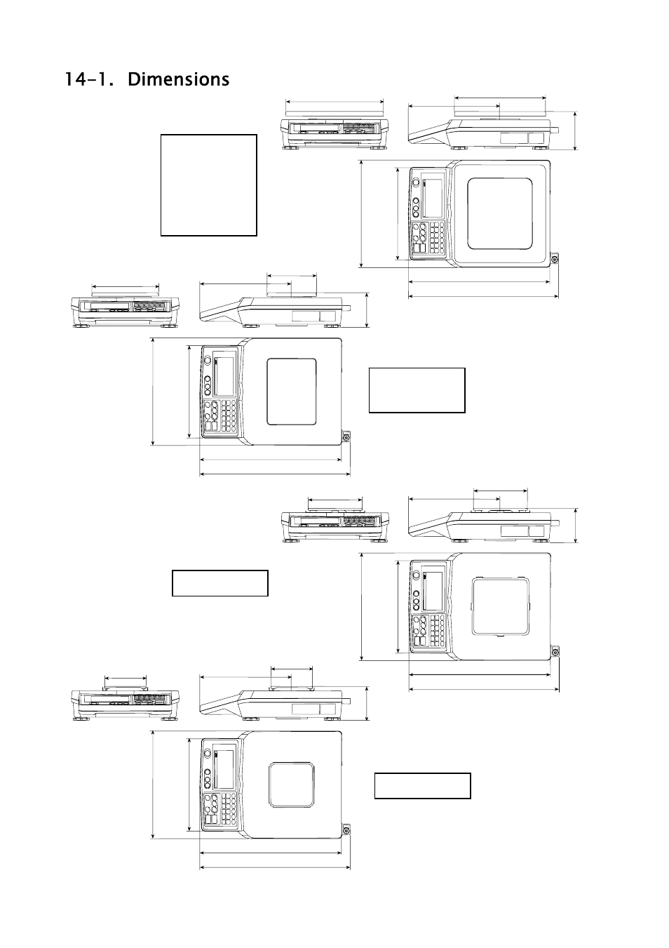 1. dimensions | A&D Weighing FC-500Si User Manual | Page 77 / 86