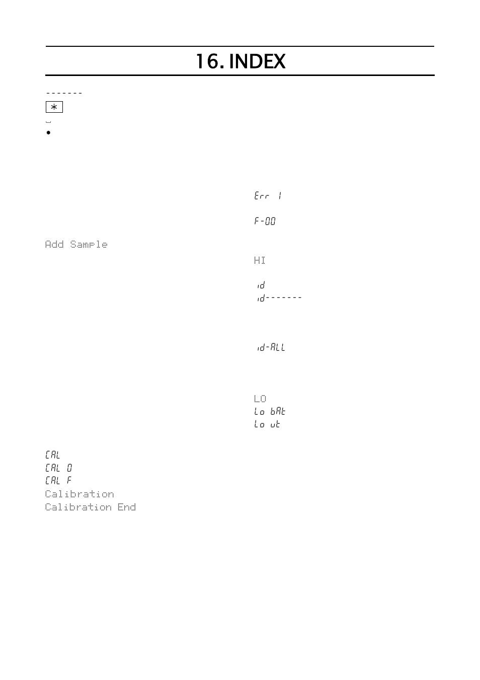 Index | A&D Weighing FC-500Si User Manual | Page 80 / 86