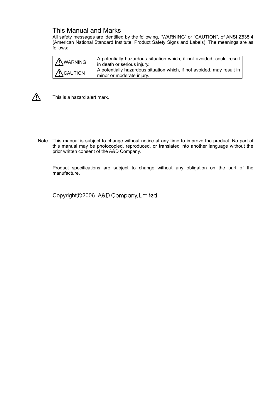 This manual and marks | A&D Weighing FS-30Ki User Manual | Page 2 / 36