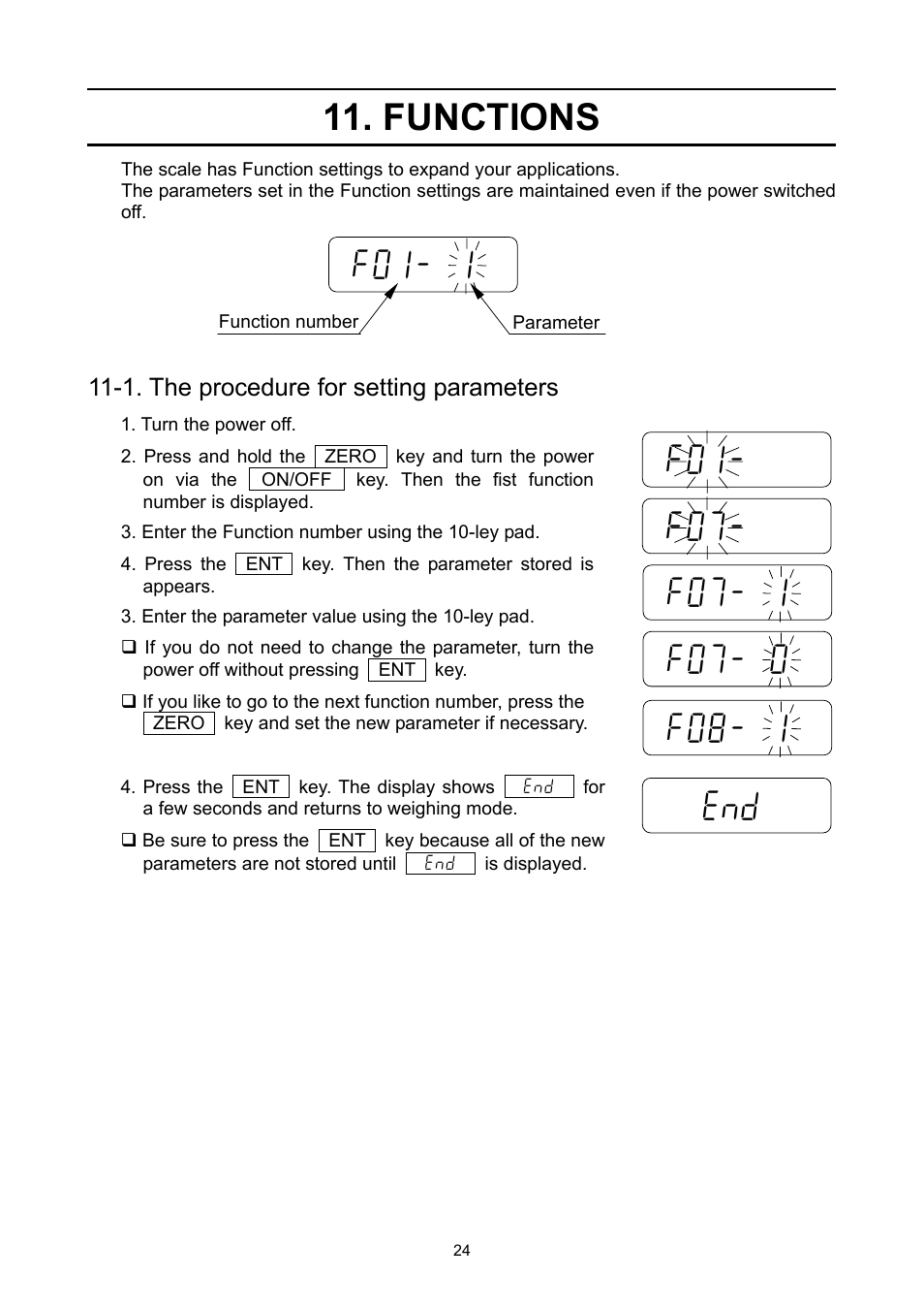 Functions | A&D Weighing FS-30Ki User Manual | Page 26 / 36