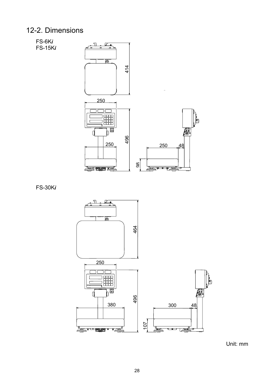 2. dimensions | A&D Weighing FS-30Ki User Manual | Page 30 / 36