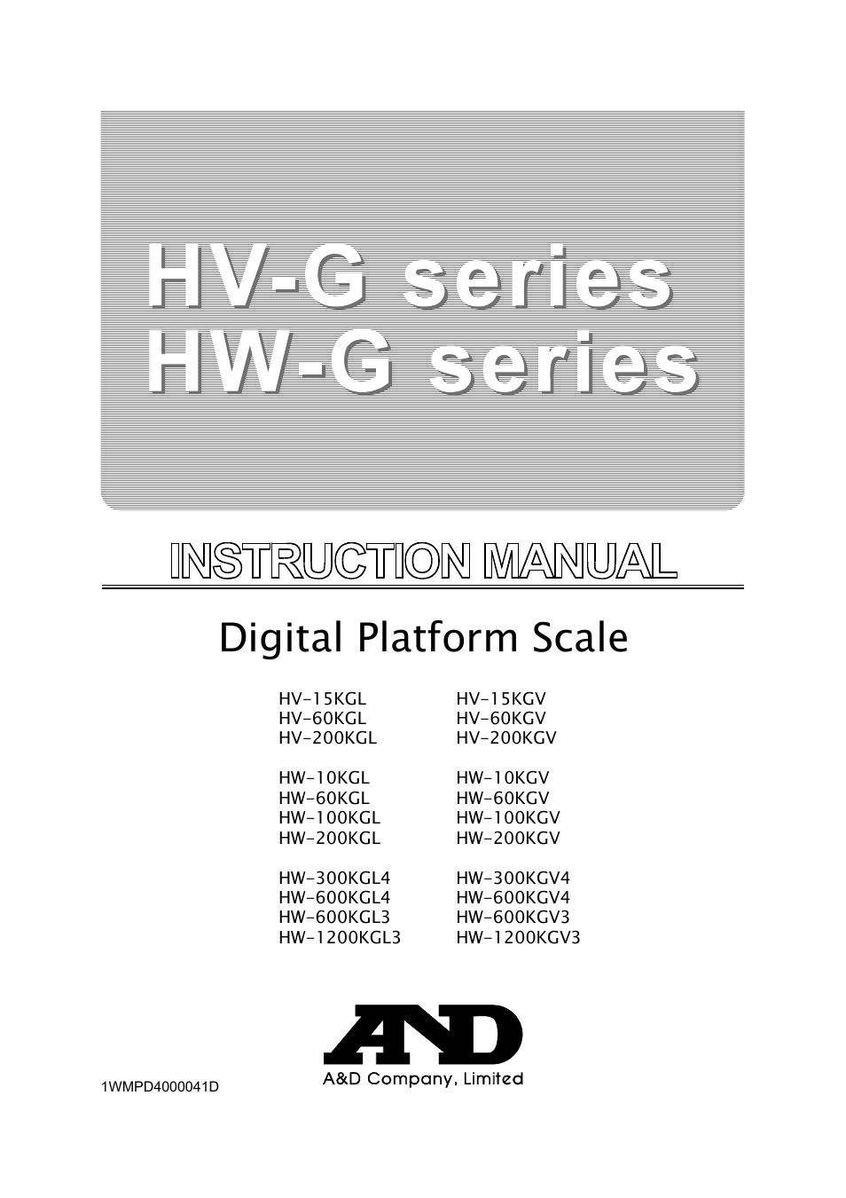 A&D Weighing HW-1200KGV3 User Manual | 86 pages