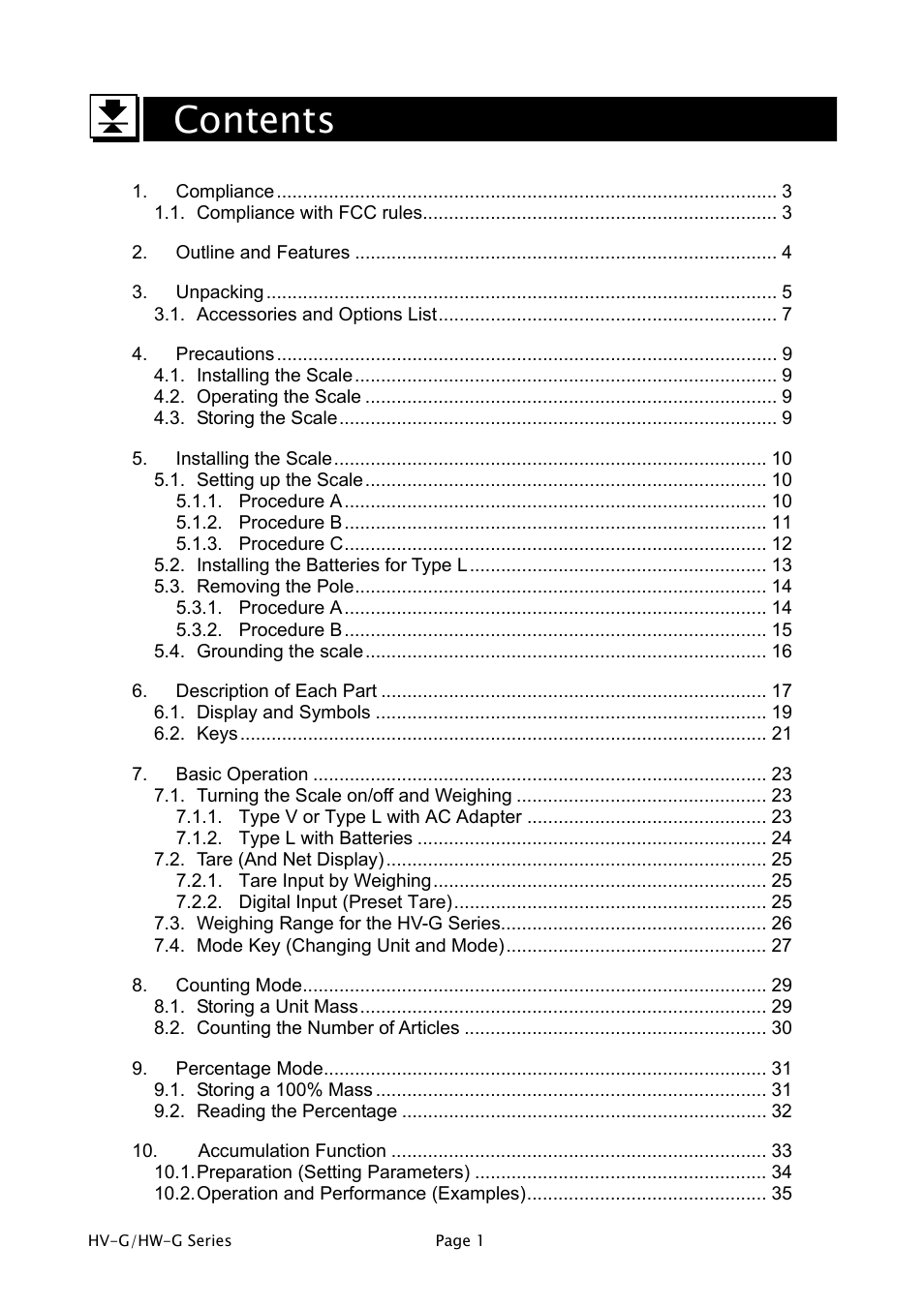 A&D Weighing HW-1200KGV3 User Manual | Page 3 / 86