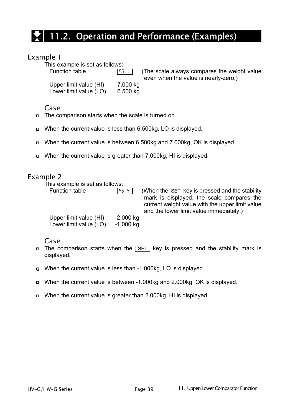 Operation and performance (examples) | A&D Weighing HW-1200KGV3 User Manual | Page 41 / 86