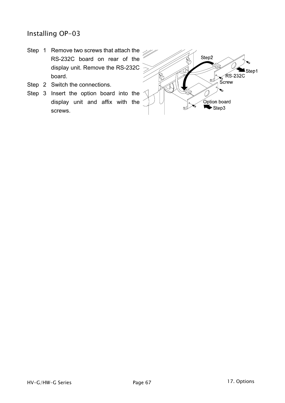 Installing op-03 | A&D Weighing HW-1200KGV3 User Manual | Page 69 / 86