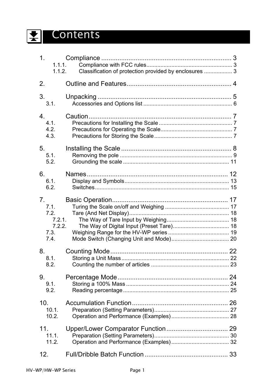 A&D Weighing HW-200KV-WP User Manual | Page 3 / 74