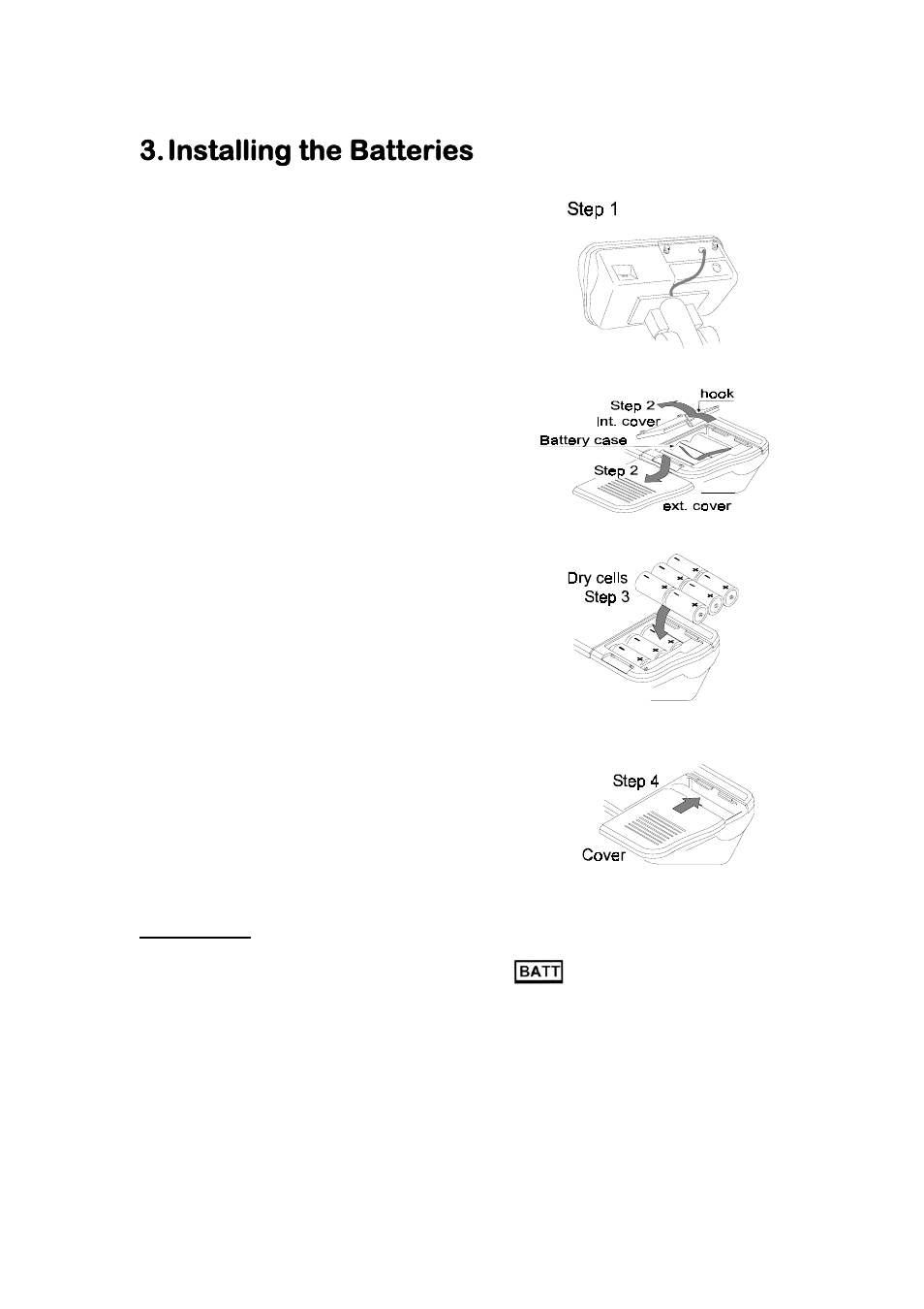 Installing the batteries | A&D Weighing HVL-CS User Manual | Page 4 / 9