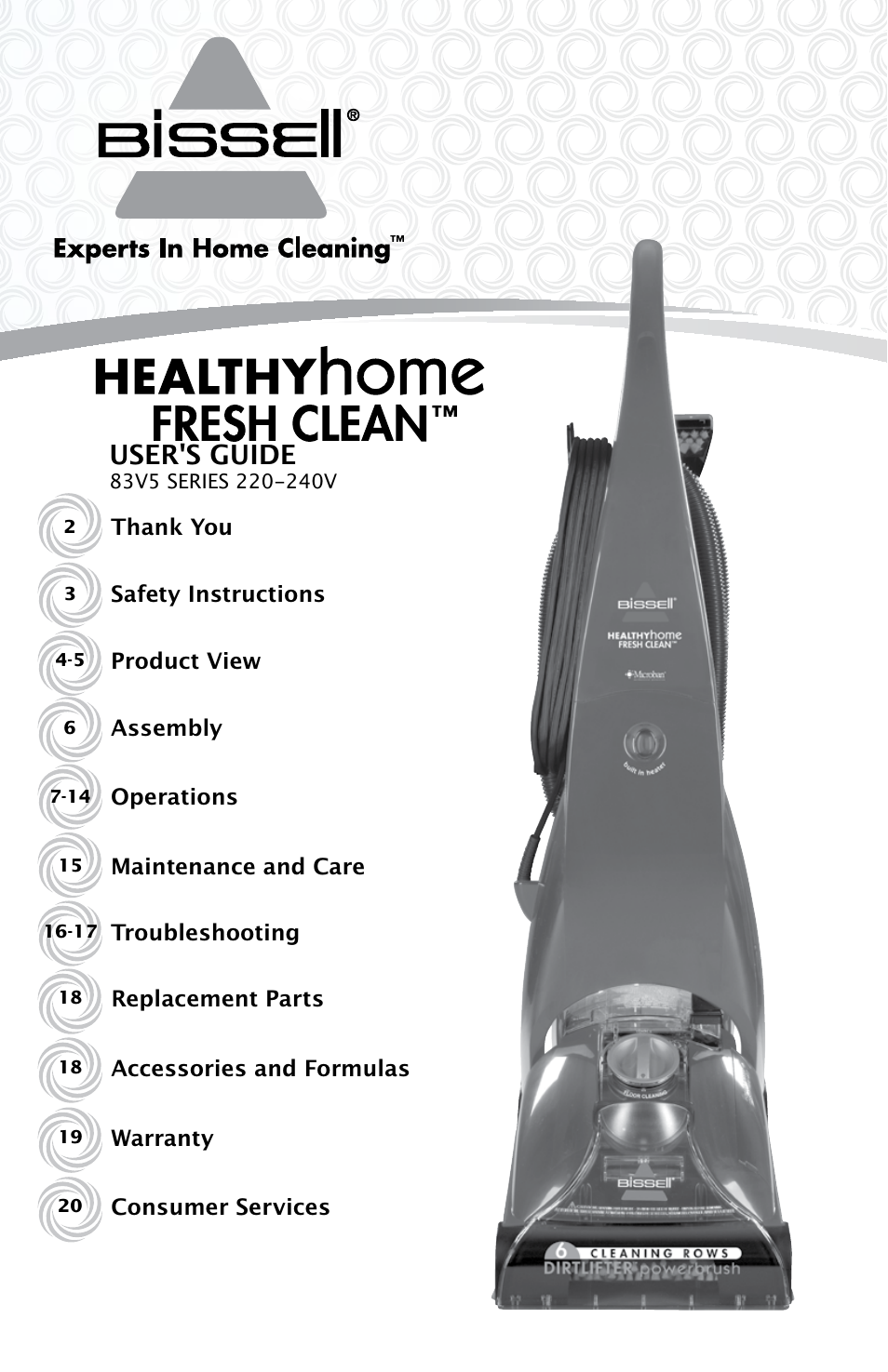 Bissell 83V5 User Manual | 20 pages