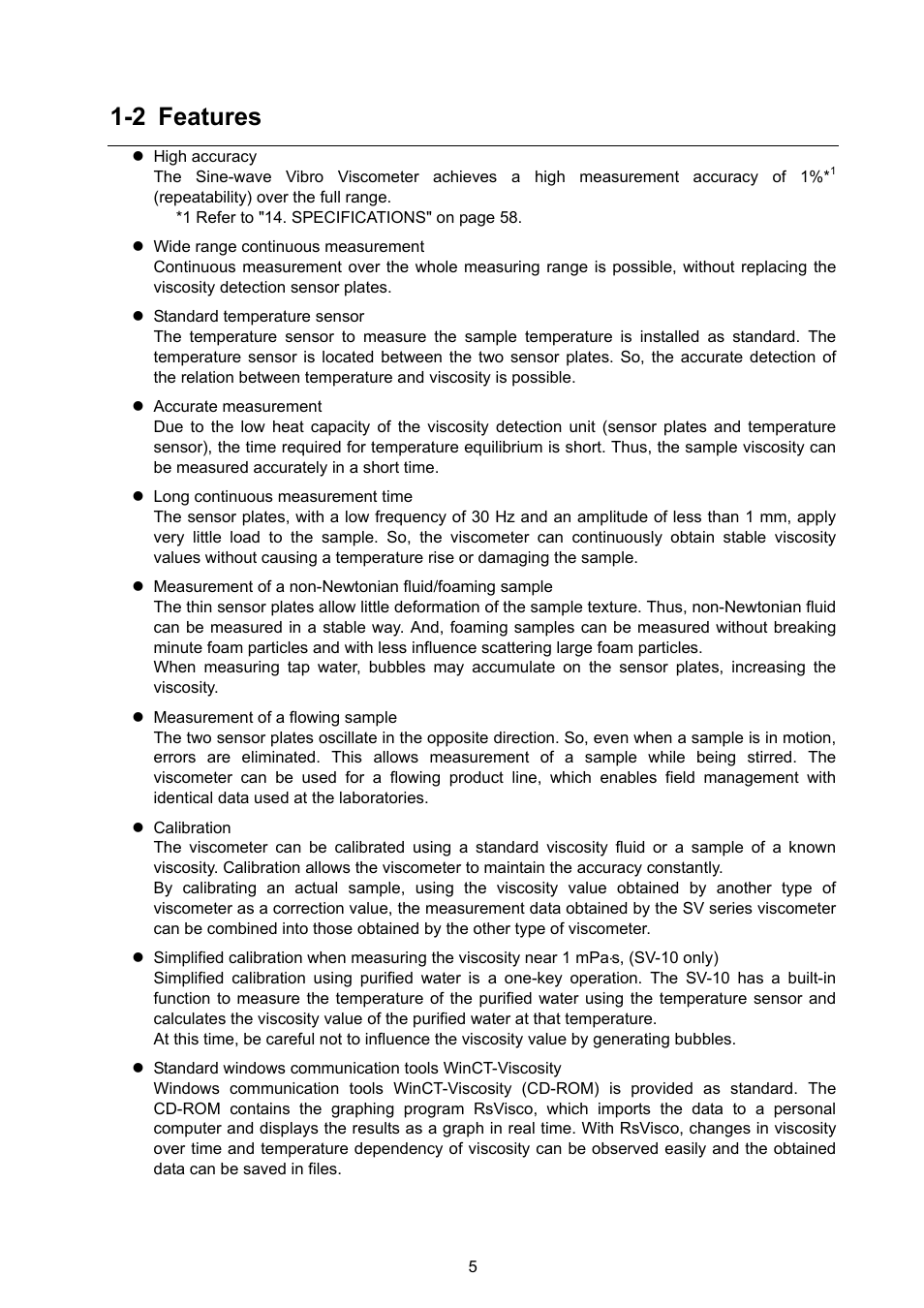 2 features | A&D Weighing SV-100 User Manual | Page 7 / 66