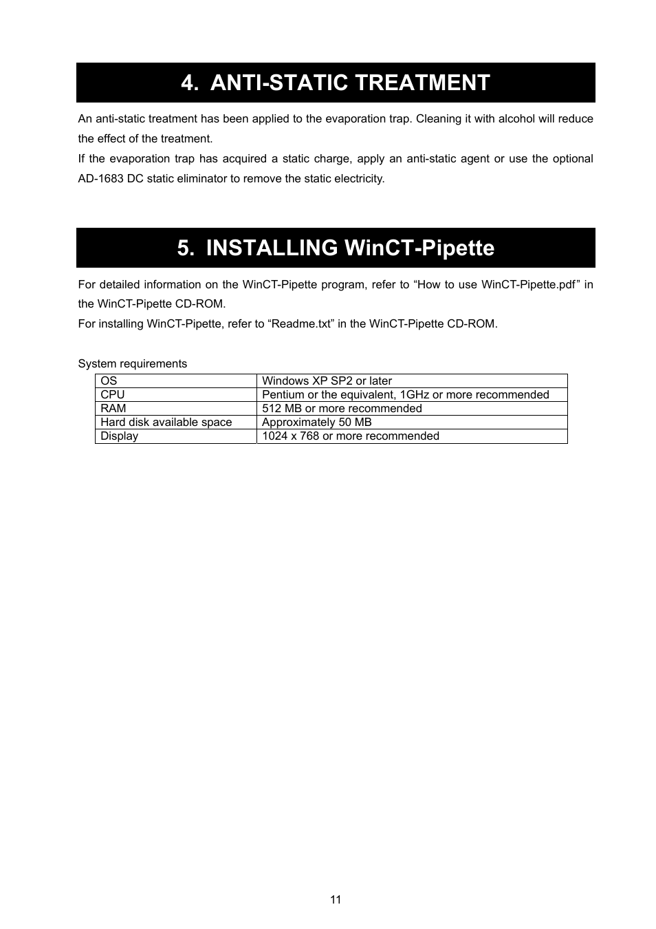 Anti-static treatment, Installing winct-pipette | A&D Weighing FX-300i-PT User Manual | Page 13 / 30