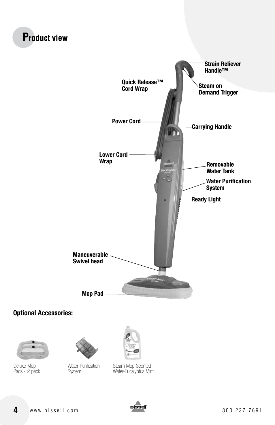 Roduct view | Bissell 31N1 User Manual | Page 4 / 12