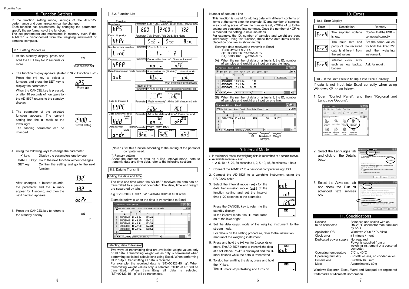 A&D Weighing AD-8527 User Manual | Page 2 / 2
