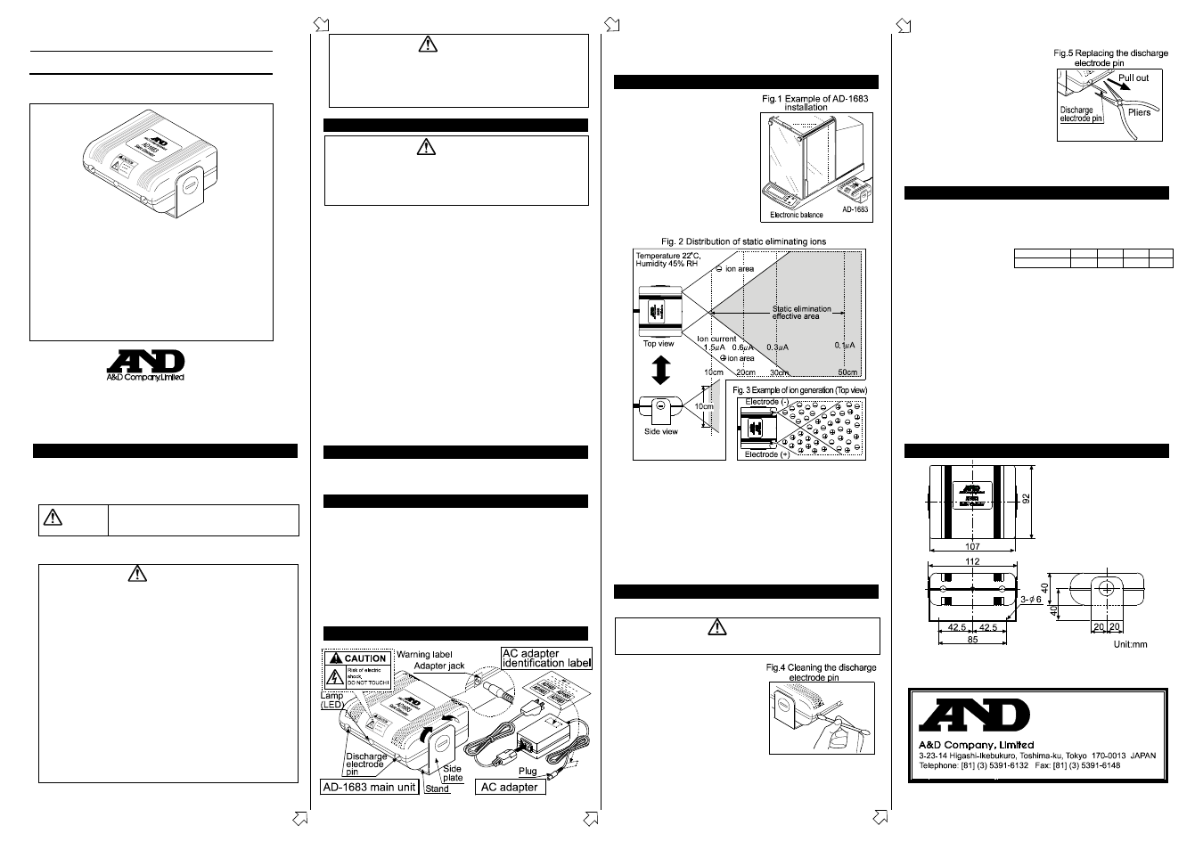 A&D Weighing AD-1683 User Manual | 1 page