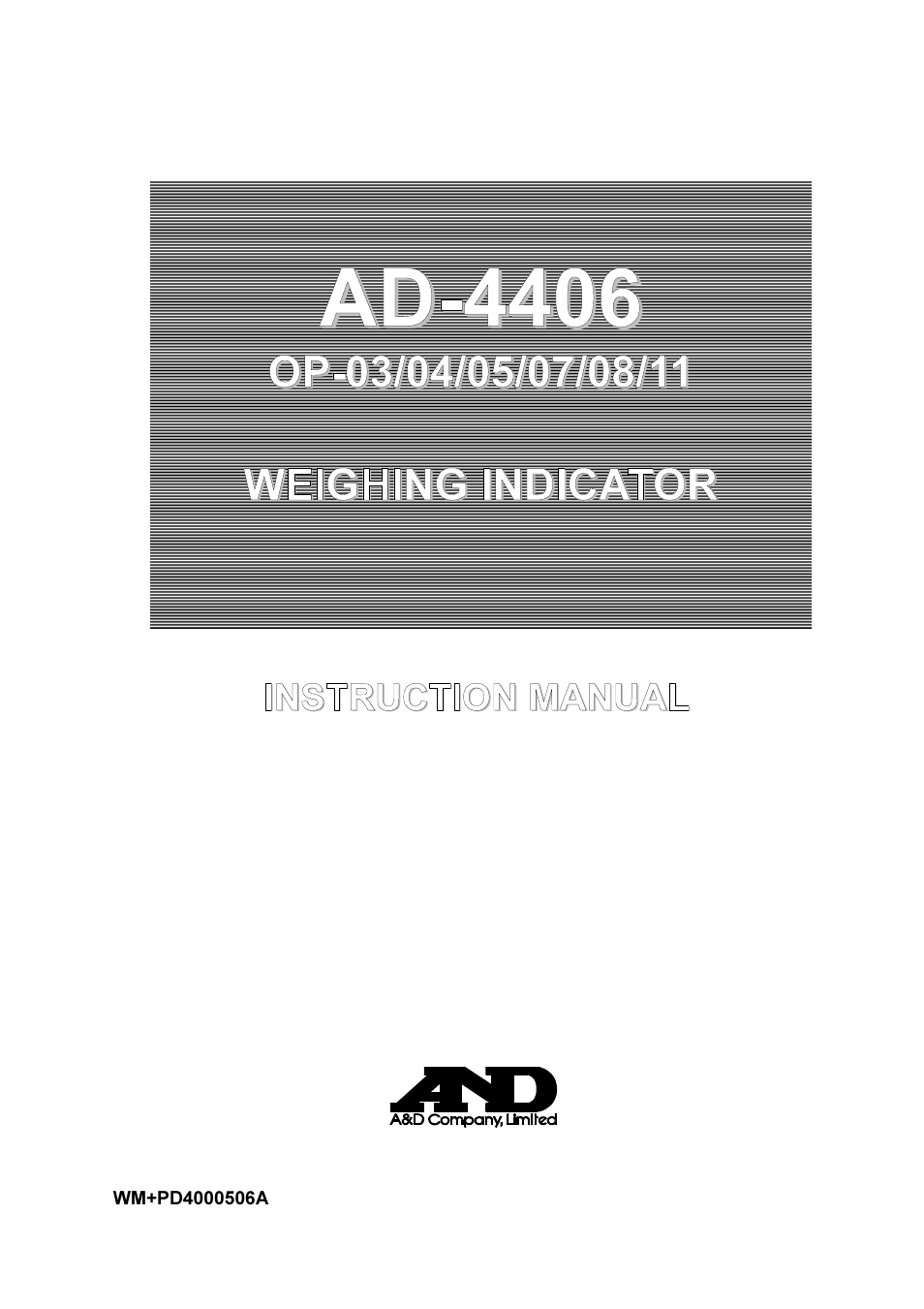 A&D Weighing AD-4406 User Manual | 62 pages