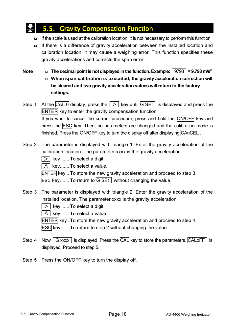 A&D Weighing AD-4406 User Manual | Page 20 / 62