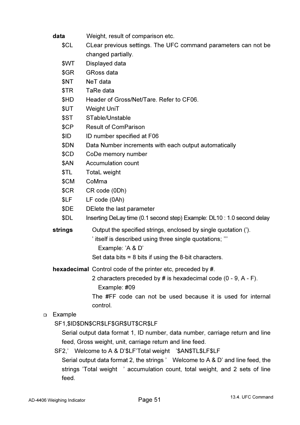 A&D Weighing AD-4406 User Manual | Page 53 / 62