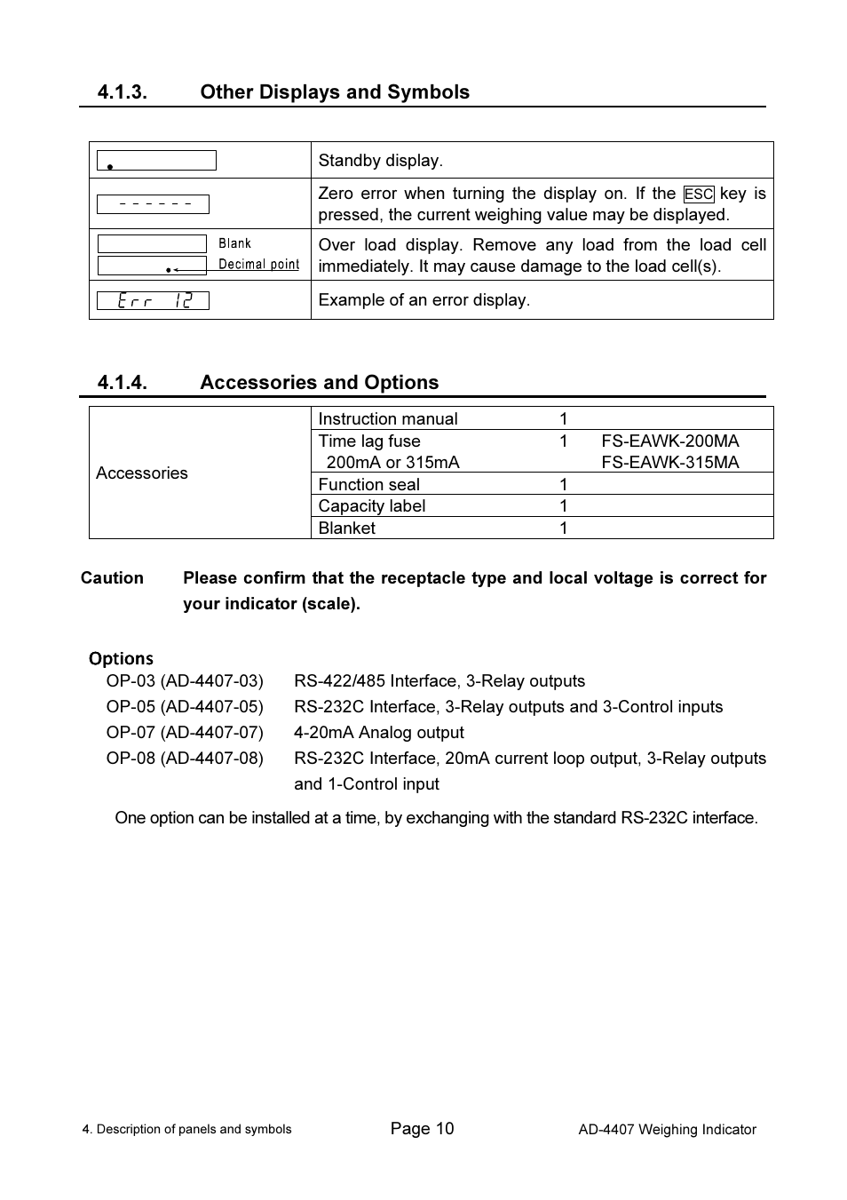 A&D Weighing AD-4407 User Manual | Page 12 / 66