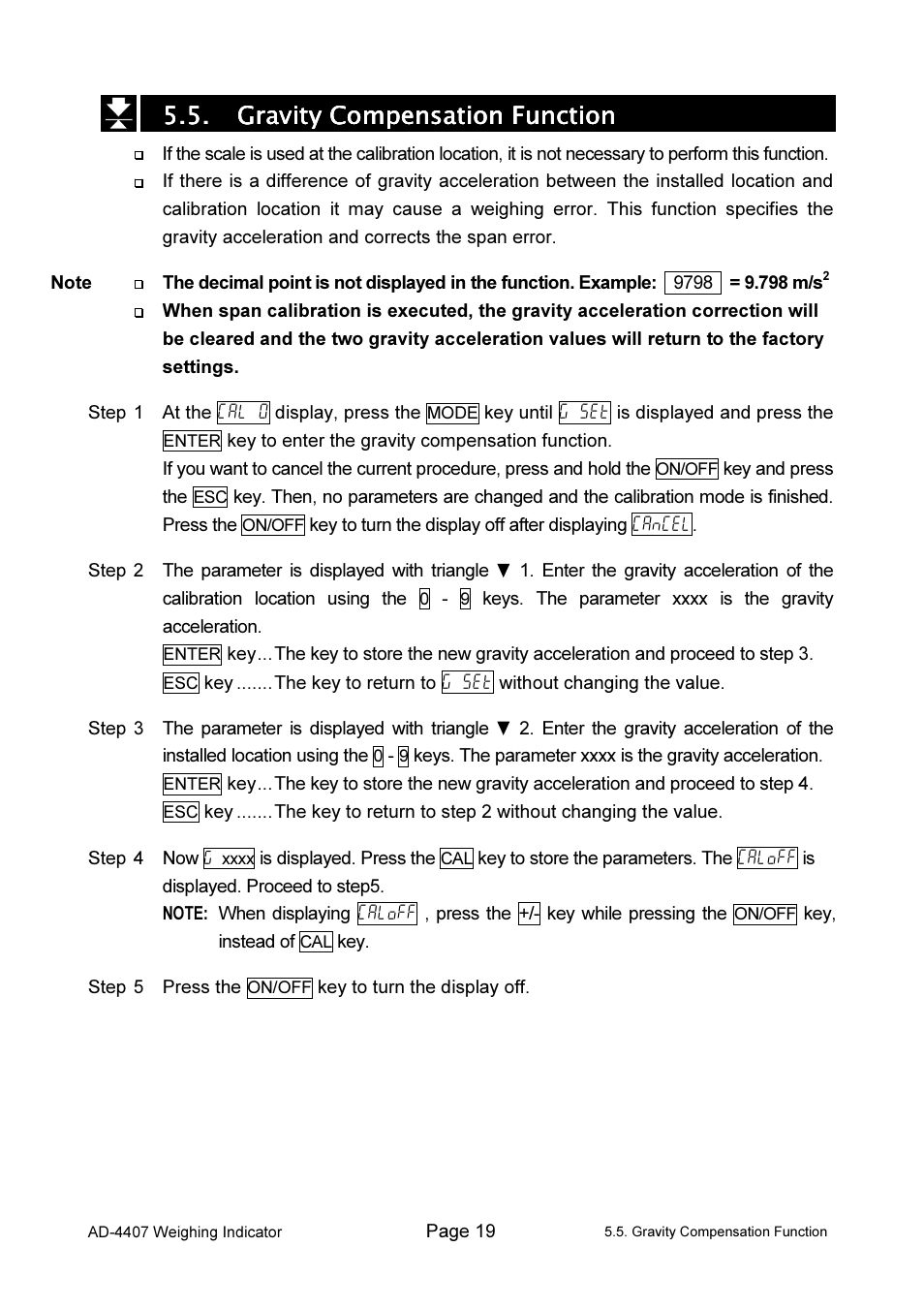 A&D Weighing AD-4407 User Manual | Page 21 / 66