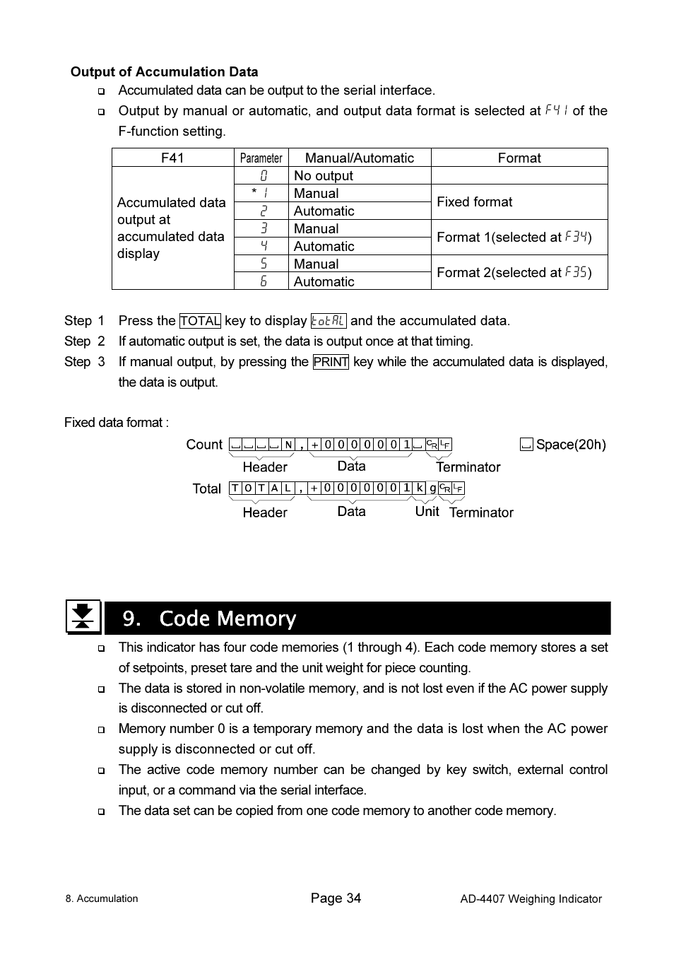 A&D Weighing AD-4407 User Manual | Page 36 / 66