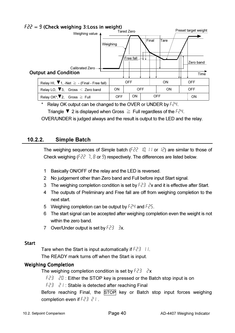 Simple batch | A&D Weighing AD-4407 User Manual | Page 42 / 66