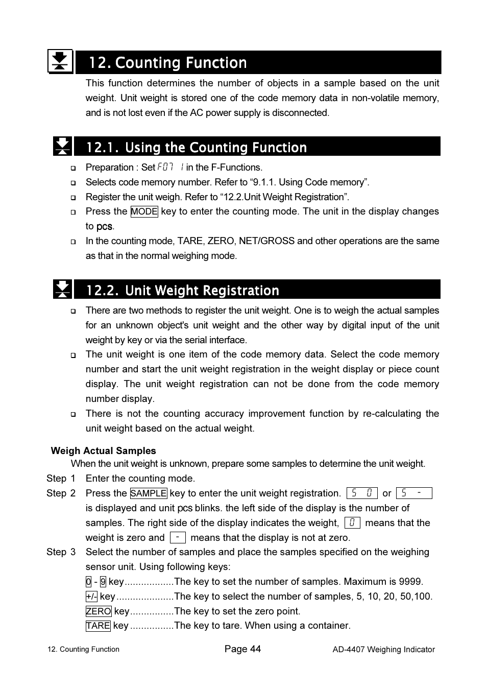 A&D Weighing AD-4407 User Manual | Page 46 / 66