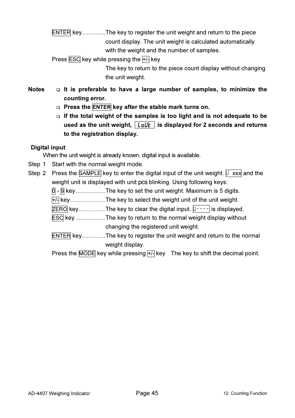 A&D Weighing AD-4407 User Manual | Page 47 / 66