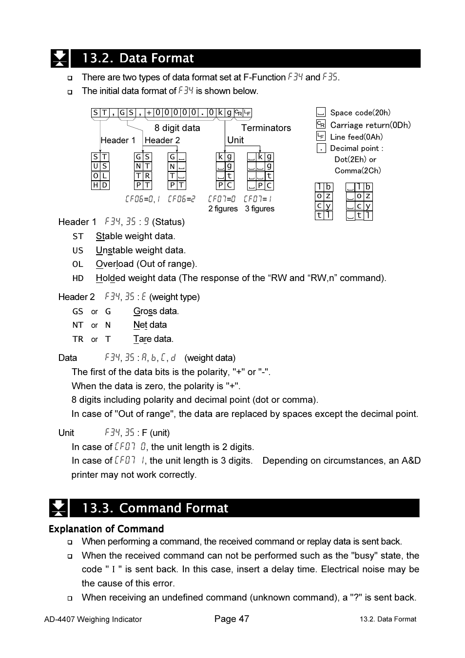 A&D Weighing AD-4407 User Manual | Page 49 / 66