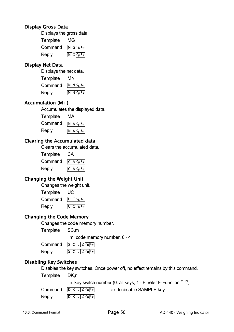 A&D Weighing AD-4407 User Manual | Page 52 / 66