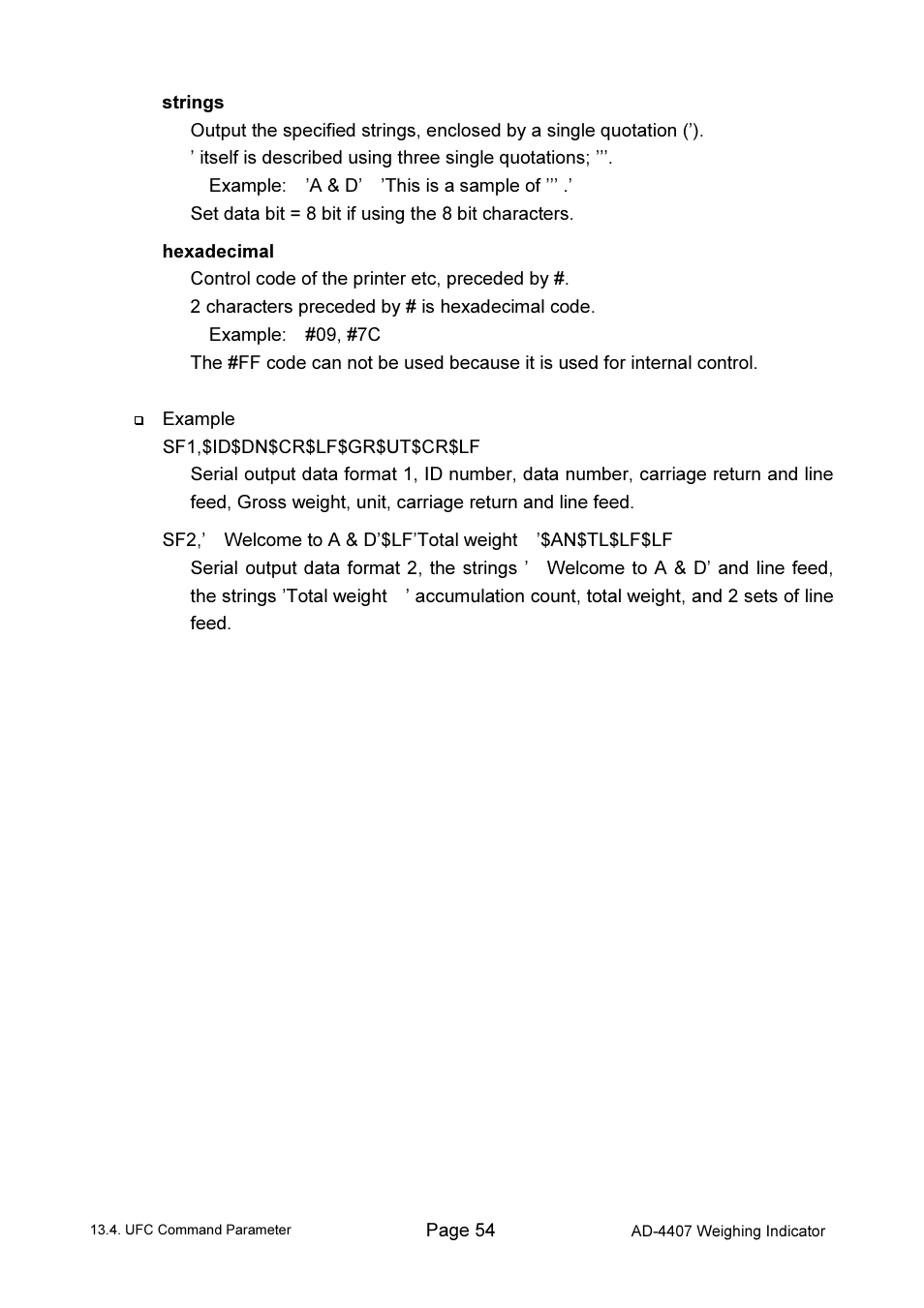 A&D Weighing AD-4407 User Manual | Page 56 / 66