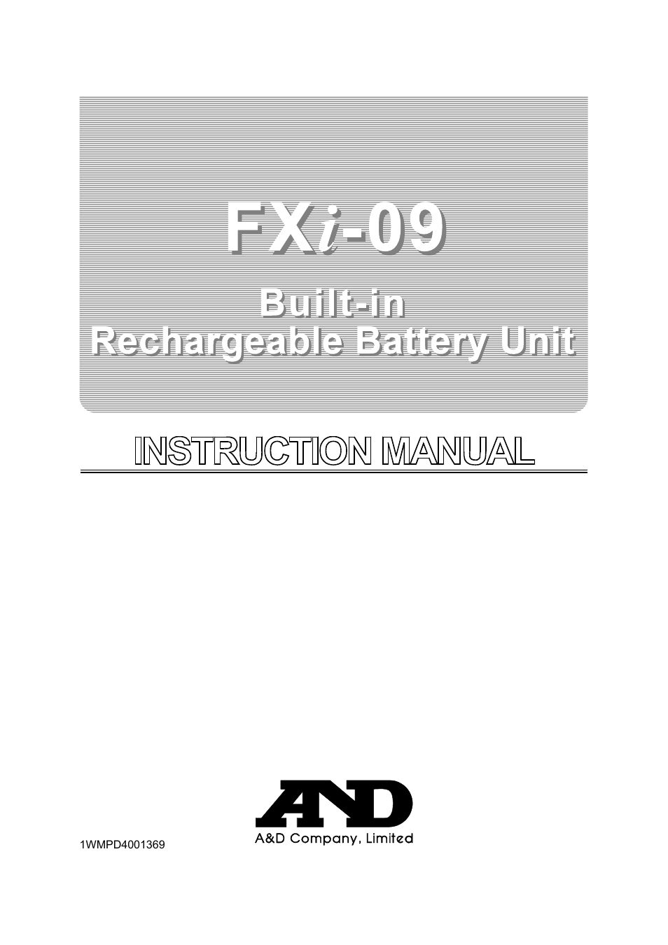 A&D Weighing FXi-09 User Manual | 10 pages