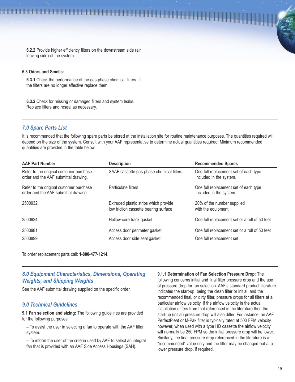AAF International SAH User Manual | Page 19 / 20