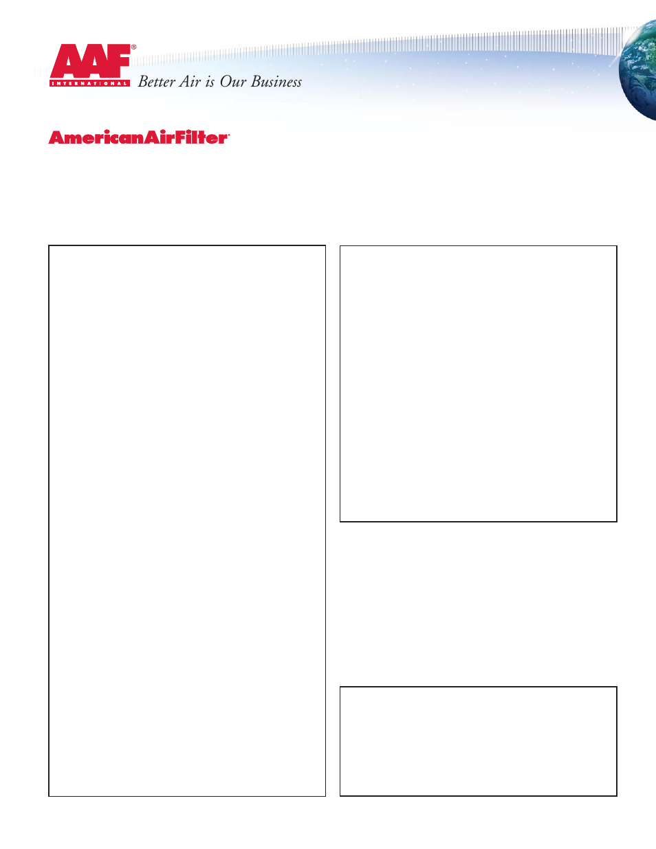 AAF International Front Access Housings User Manual | 16 pages