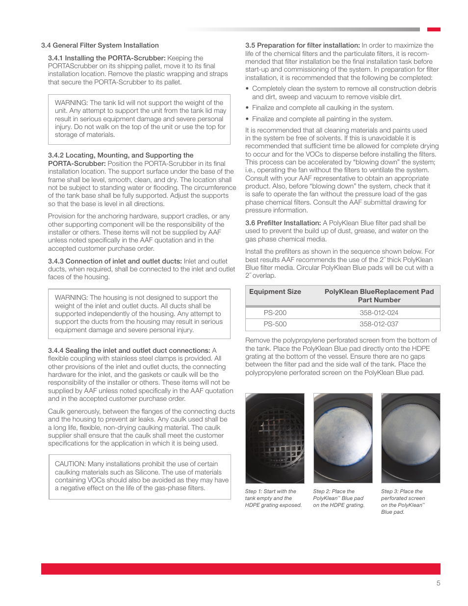 AAF International PORTA Scrubber User Manual | Page 5 / 8