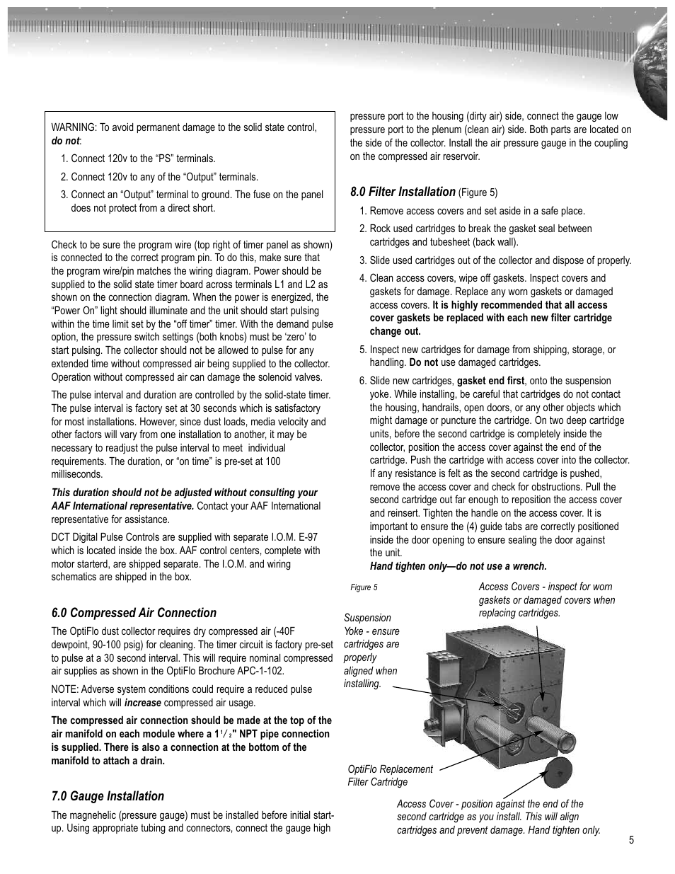 AAF International OptiFlo Cartridge Collector User Manual | Page 5 / 8