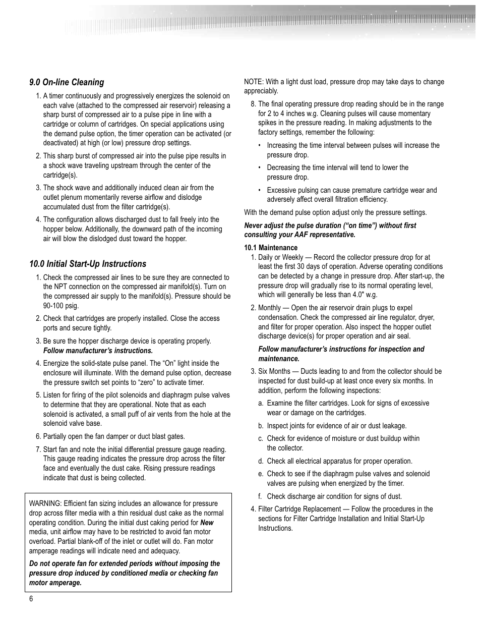 AAF International OptiFlo Cartridge Collector User Manual | Page 6 / 8