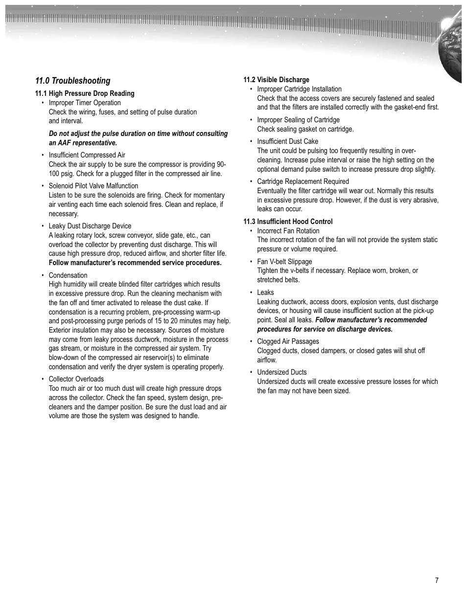 AAF International OptiFlo Cartridge Collector User Manual | Page 7 / 8