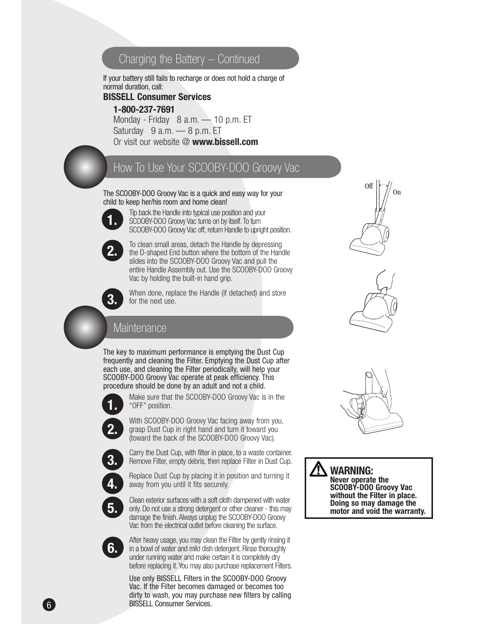 Maintenance | Bissell 3601 User Manual | Page 6 / 8