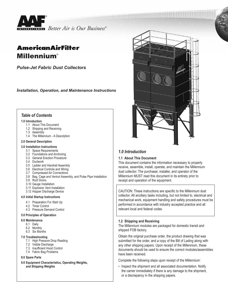 AAF International Millennium User Manual | 12 pages