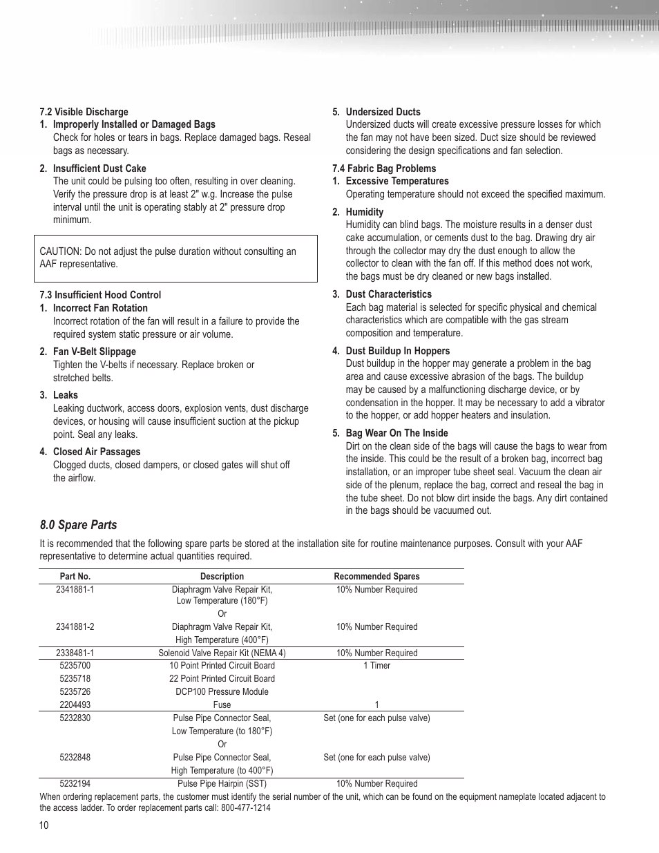 AAF International Millennium User Manual | Page 10 / 12