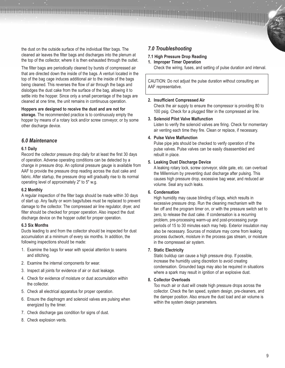 AAF International Millennium User Manual | Page 9 / 12