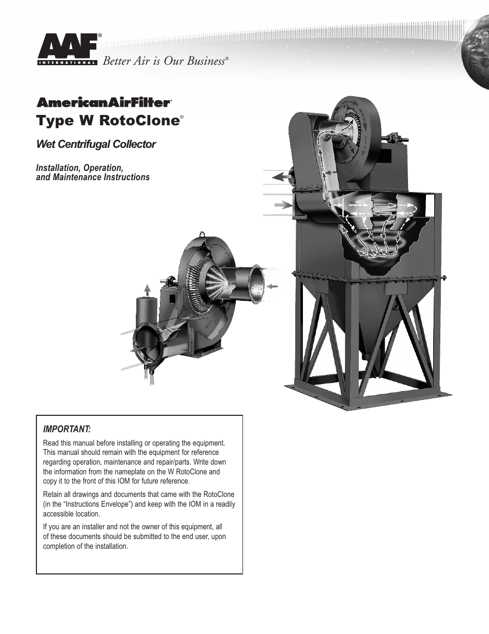 AAF International Type W RotoClone User Manual | 16 pages