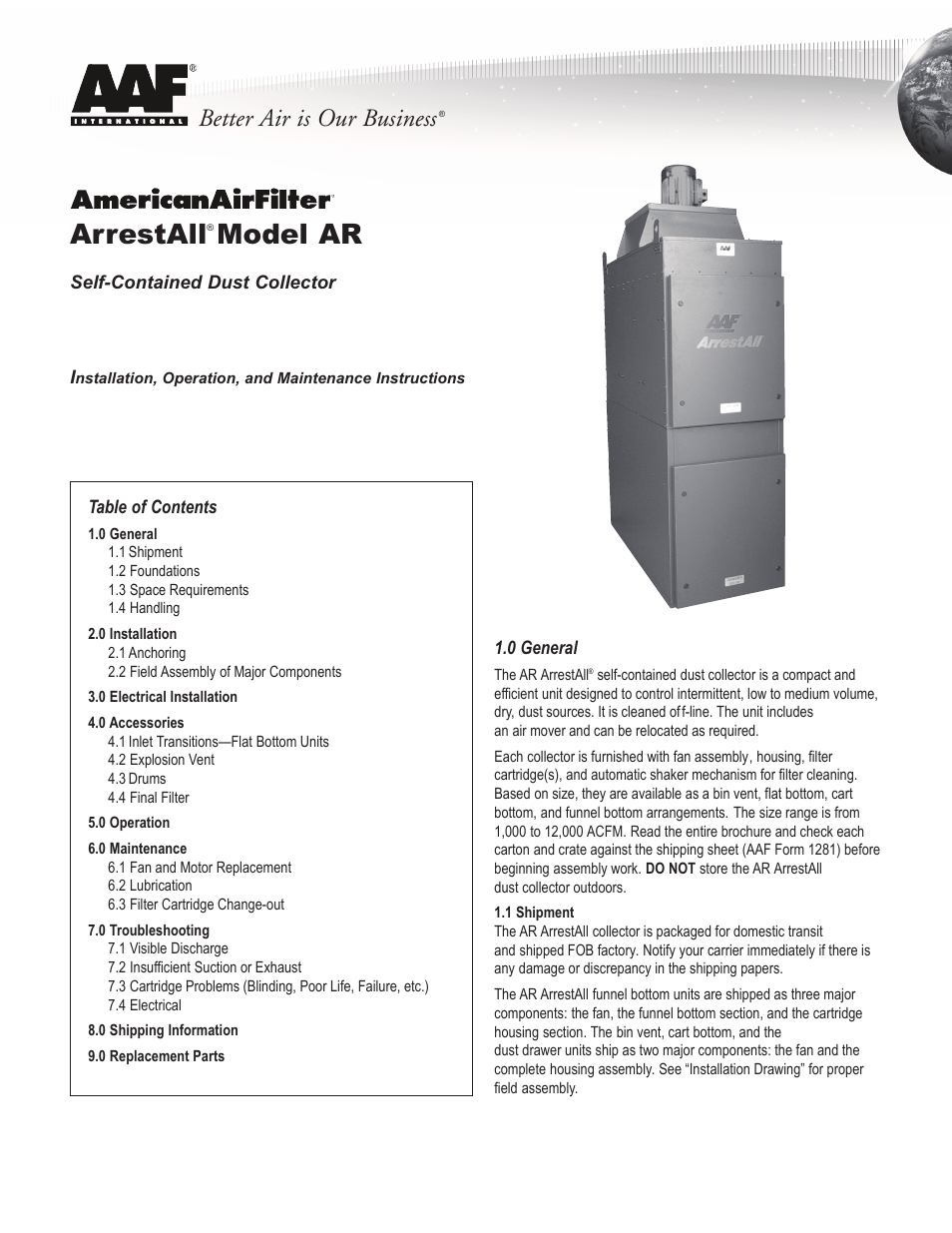 AAF International ArrestAll User Manual | 8 pages
