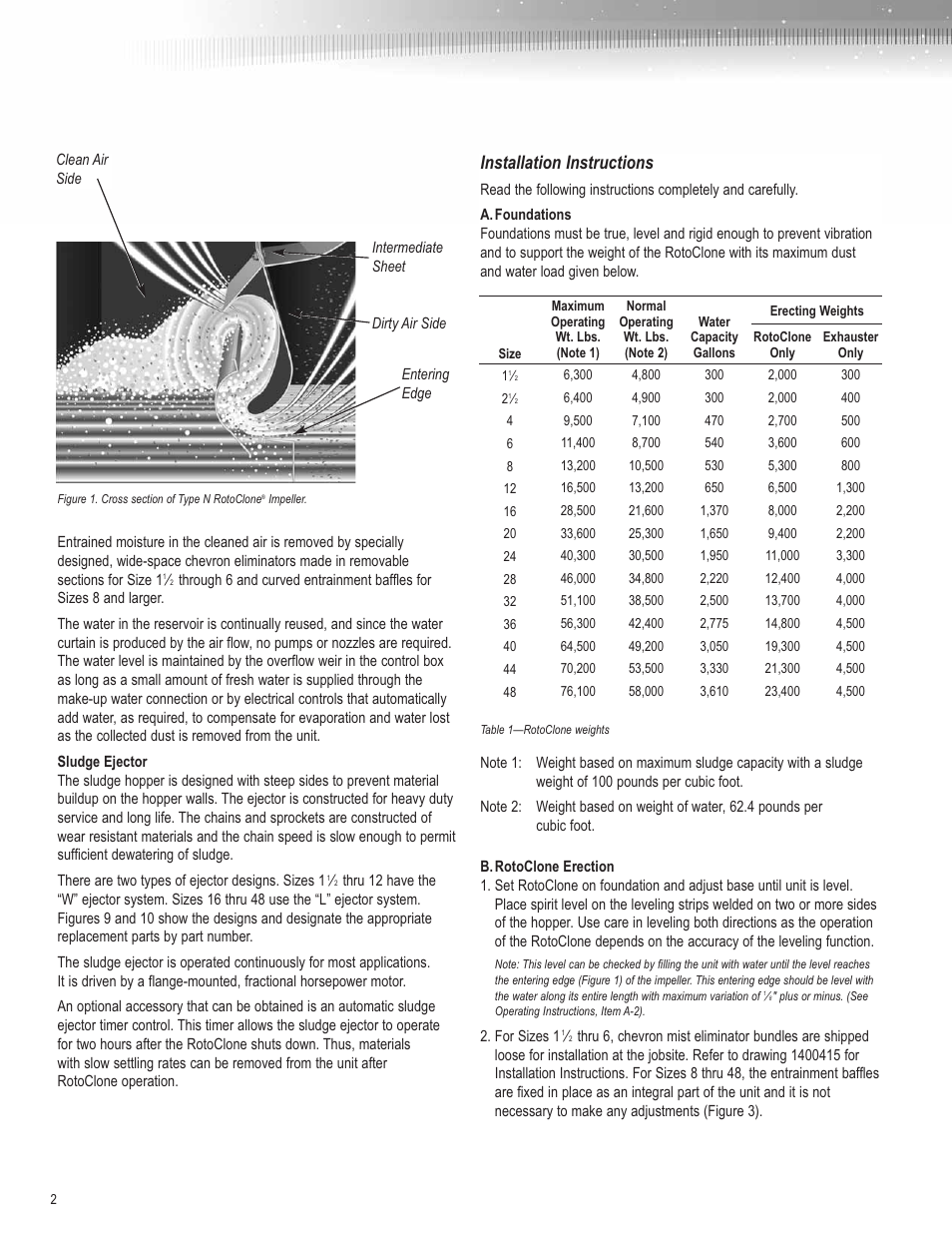 Installation instructions | AAF International Type N RotoClone User Manual | Page 2 / 16