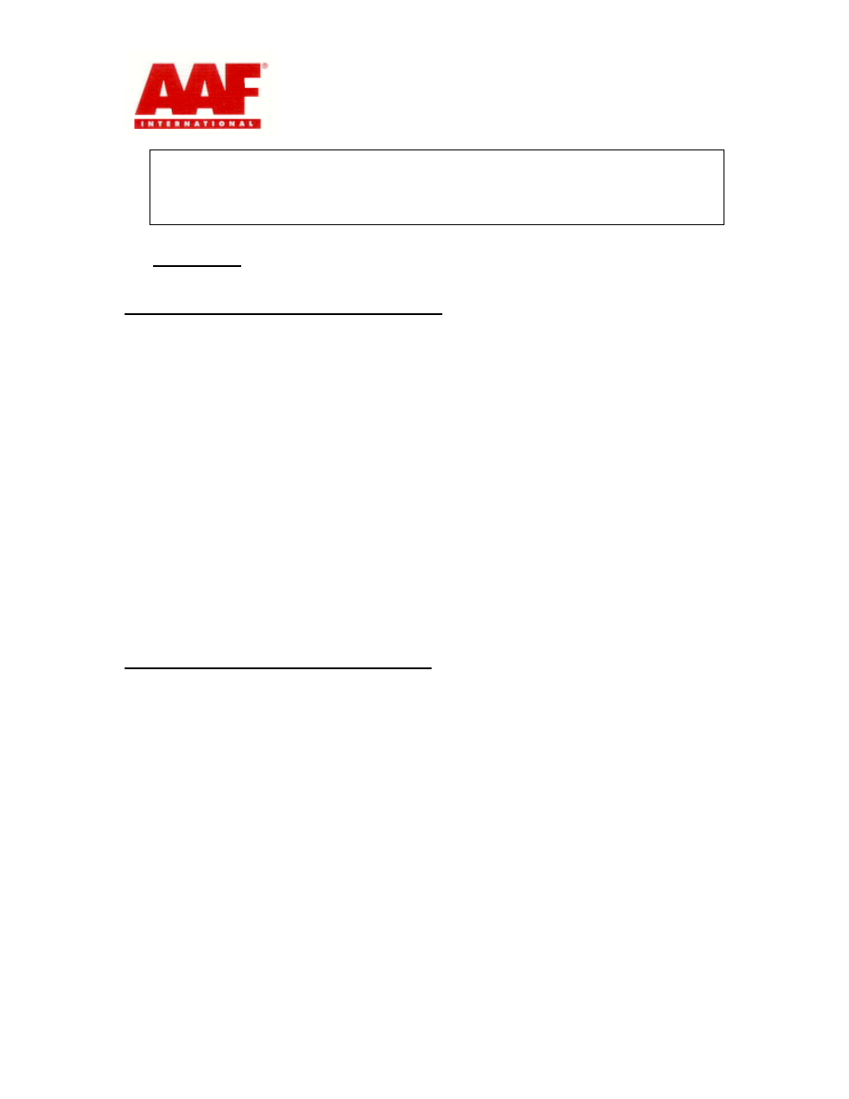 AAF International Carbon Side Access User Manual | 2 pages